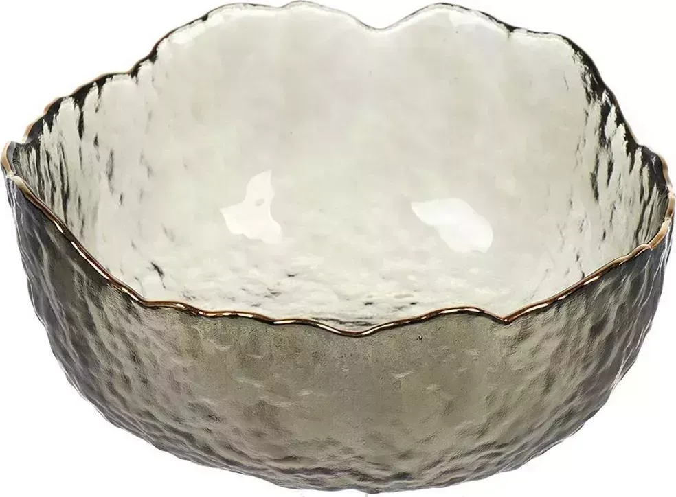 Салатник NONAME стекло, 16х7 см, 5 л, отвод золотом, Графит, Y6-10083 (462511)