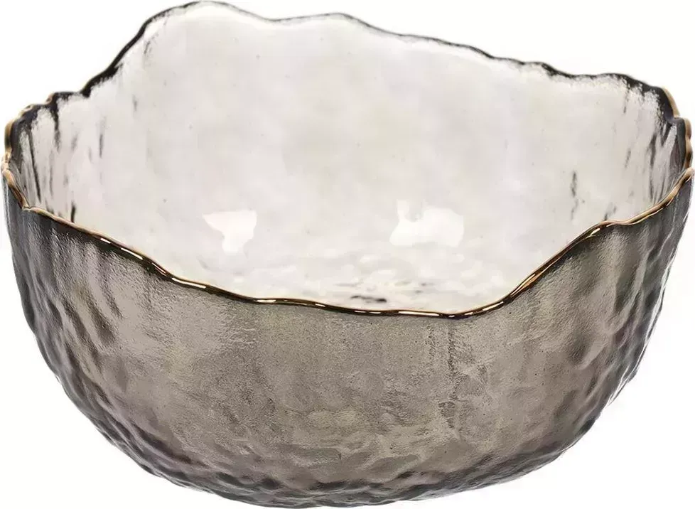 Салатник NONAME стекло, 13х6 см, 3 л, отвод золотом, Графит, Y6-10082 (462510)
