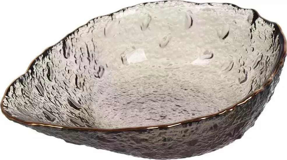 Салатник NONAME стекло, 0.2 л, отвод золотом, 16х12х4см, Графит, Y6-10079 (462507)