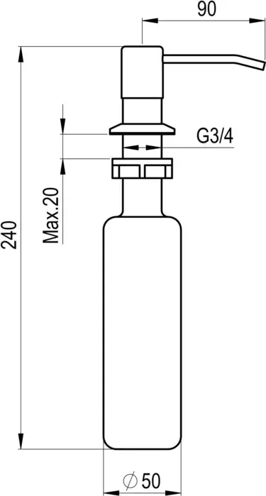 Дозатор Point для моющих средств PN3201GR 350 мл, графит
