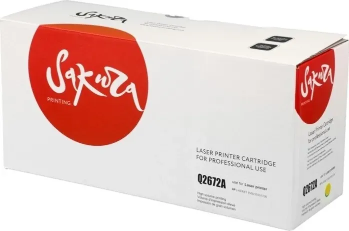 Картридж Sakura Q2672A желтый, 4000 стр.