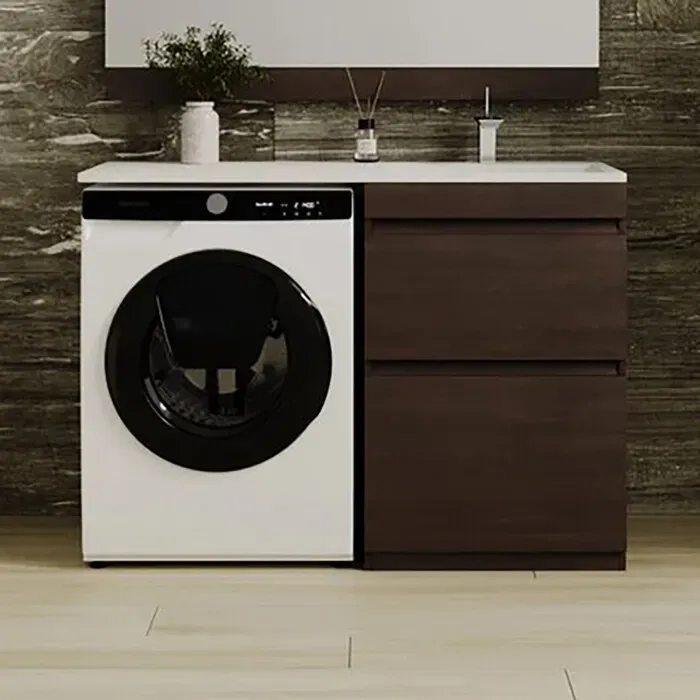 Тумба с раковиной Style line с Даллас Люкс 58 (120R) напольная, под стиральную машину, венге (2000949095752, 2000949237428)