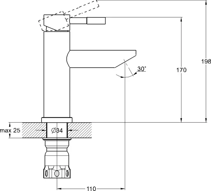Смеситель для раковины Solone EZA (EZA1-B090)
