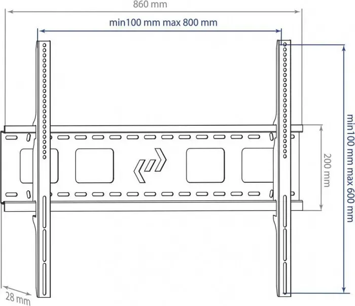 Кронштейн Kromax STAR-1 черный 32-90 макс.81кг настенный фиксированный 32"-90"