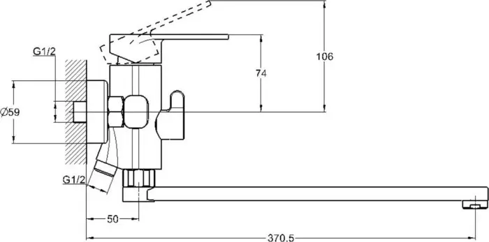 Смеситель для ванны G.lauf NOB (NOB7-A128)
