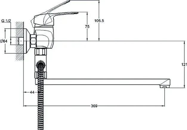 Смеситель для ванны Solone LUN (LUN6-A031)