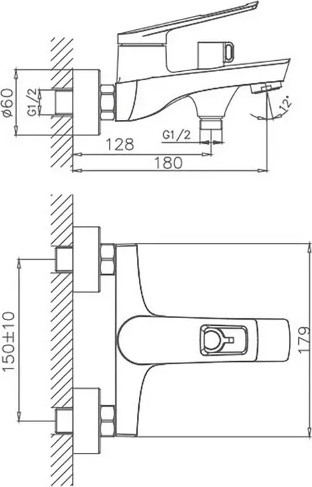 Смеситель для ванны Haiba хром (HB60595)