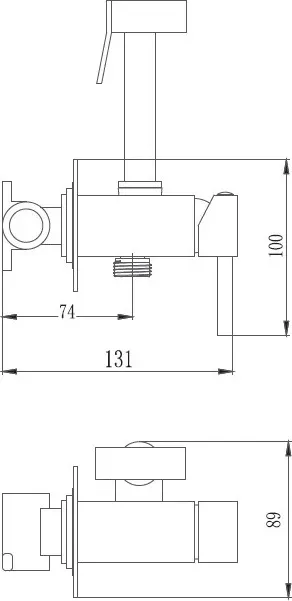 Смеситель для душа Haiba с гигиенической лейкой, хром (HB5512)