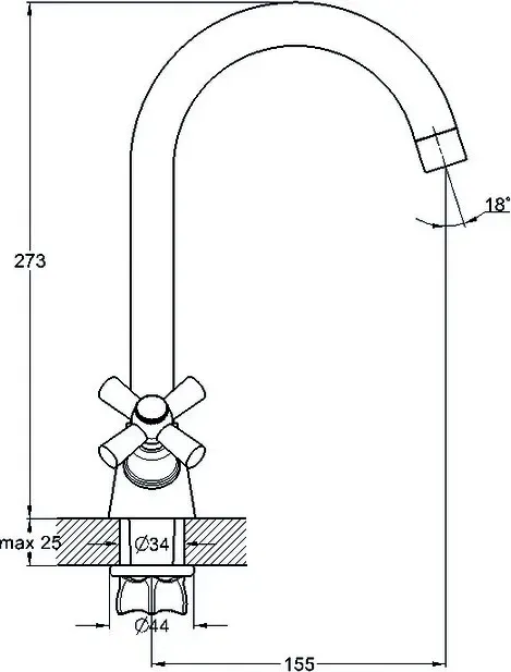 Смеситель для кухни Solone KOA (KOA4-C722)