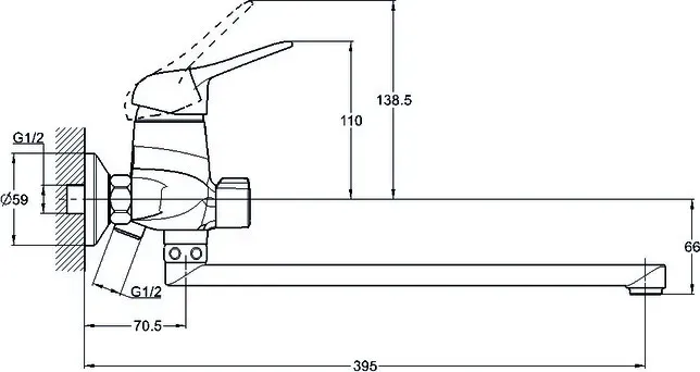 Смеситель для ванны Solone LUN (LUN7-A031)