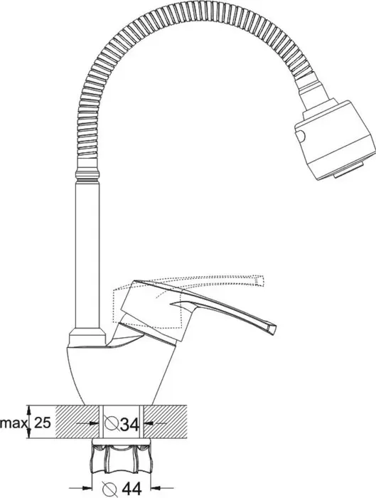 Смеситель для кухни G.lauf 8G4 с гибким изливом (8G4-E181)