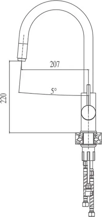 Смеситель для кухни Haiba сталь (HB70304-5)