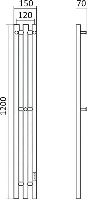 Полотенцесушитель электрический Маргроид Inaro 15x120 правый, белый матовый (Inaro3v-12012-1049-9016R)
