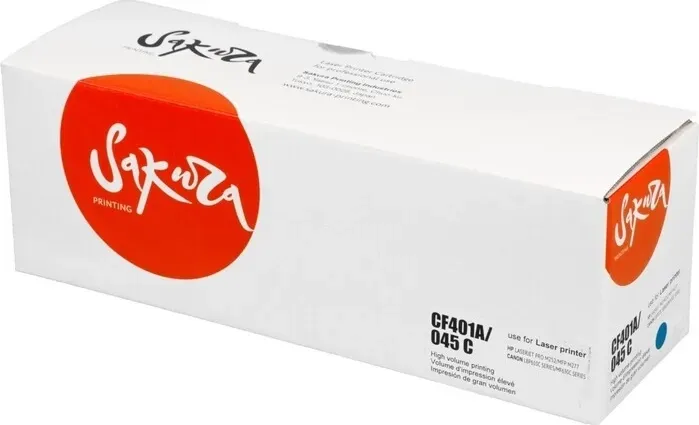 Картридж Sakura CF401A/045 С для HP, Canon, синий, 1300 к.