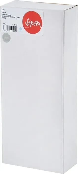 Картридж Sakura C4934A (№81 Light Cyan) для HP, светло-голубой, 750 мл.