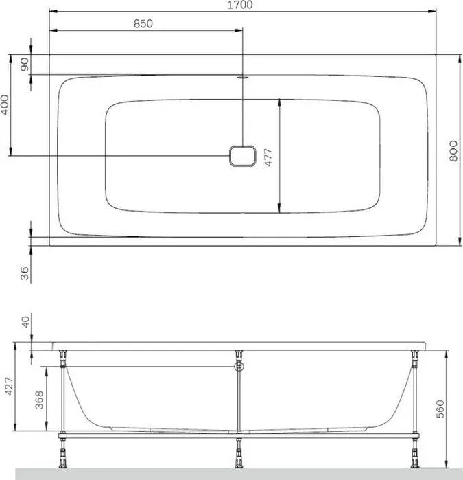 Акриловая ванна Am.Pm Func 170х80 (W84A-170-080W-A)