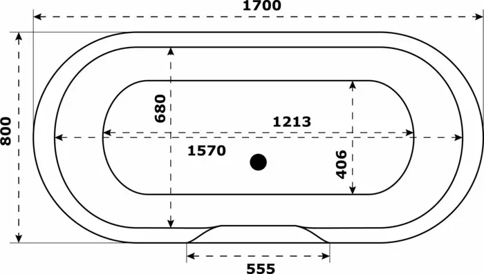 Ванна из литого мрамора Good Door Венеция 170х80 серая (ВА00004)
