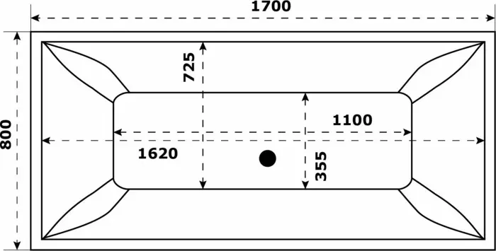 Ванна из литого мрамора Good Door Мадрид 170х80 белая (ВА00006)