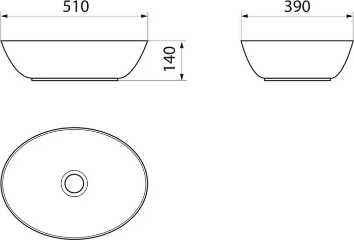 Раковина Point -чаша Артемида 51х39 белая (PN43151WB)
