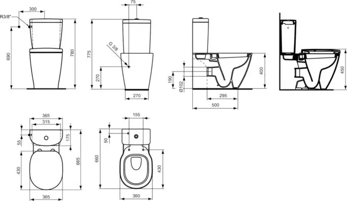 Унитаз компакт Ideal Standard Унитаз- Connect с сиденьем микролифт (E716401)