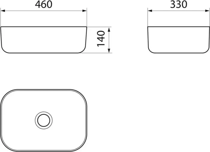 Раковина Point -чаша Венера 46х33 белая (PN43073WB)