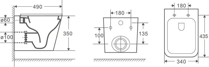 Унитаз подвесной WeltWasser безободковый Gelbach 041 MT-BL черный матовый (10000008262)
