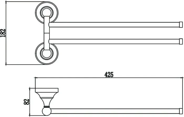 Полотенцедержатель Savol поворотный серия 68b двойной, золото (S-06802B)