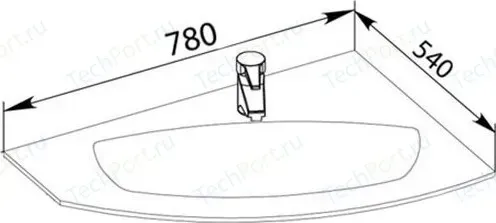 Раковина мебельная De Aqua Трио Люкс 80 R New (203407)