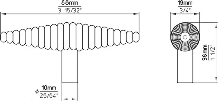 Ручка дверная Siro мебельная 1542-88ZN29