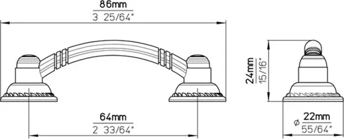 Ручка дверная Siro мебельная 812-86ZN10