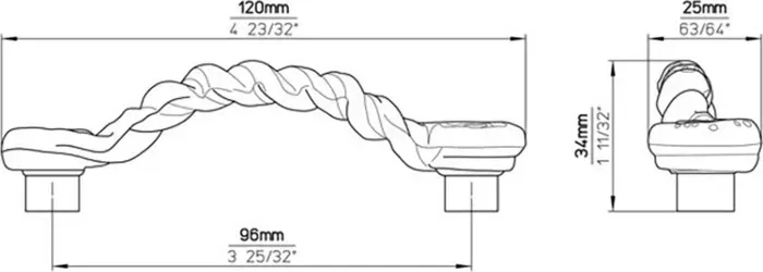 Ручка дверная Siro мебельная 1367-120ZN36