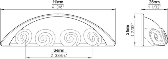 Ручка дверная Siro мебельная 1213-112ZN29