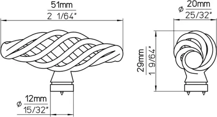 Ручка дверная Siro мебельная 1268-51ZN10