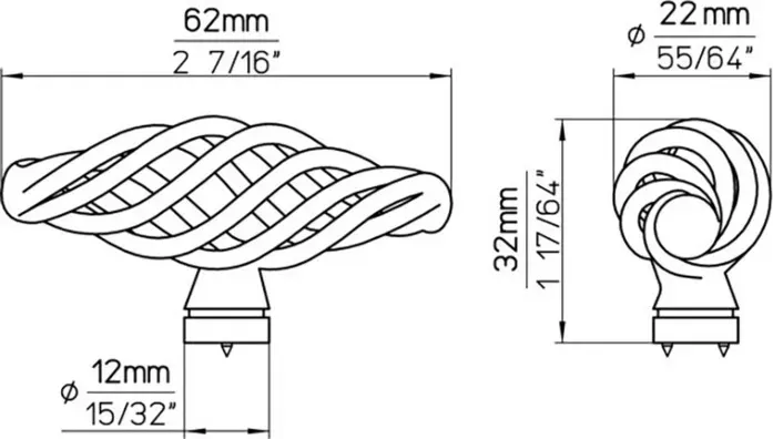 Ручка дверная Siro мебельная 1268-62ZN10