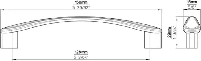 Ручка дверная Siro мебельная 1651-150ZN4