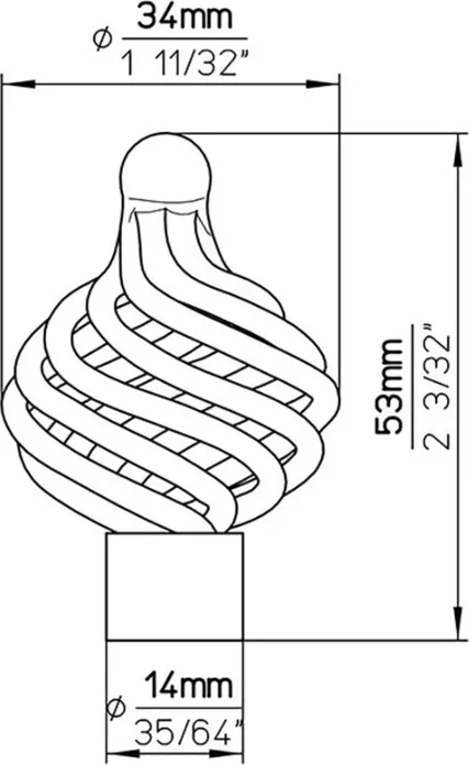 Ручка дверная Siro мебельная 1303-34ZN10