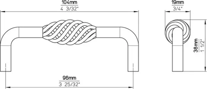 Ручка дверная Siro мебельная 1304-104ZN9
