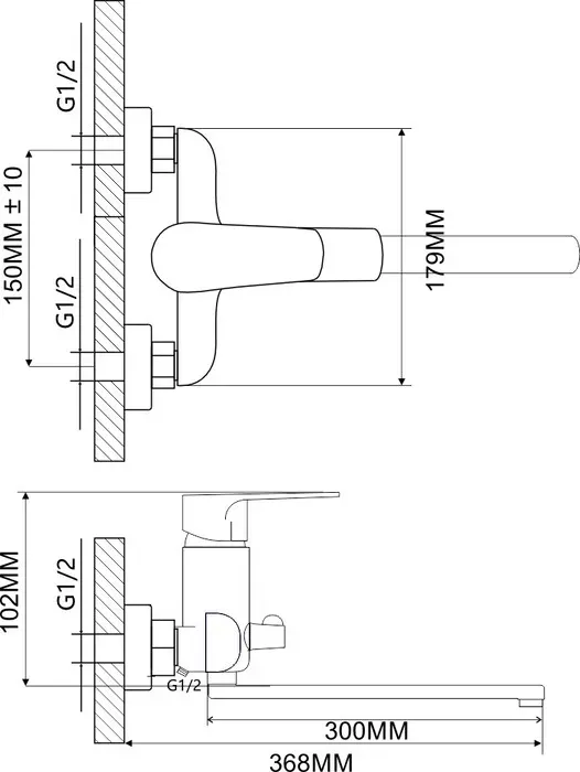 Смеситель для ванны Ammore A4702 хром