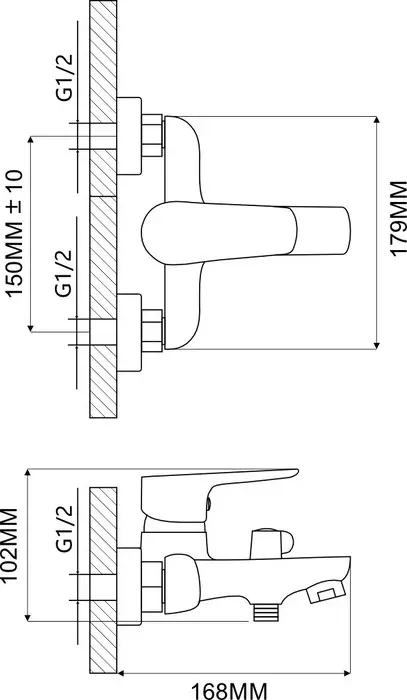 Смеситель для ванны Ammore A3003-A черный