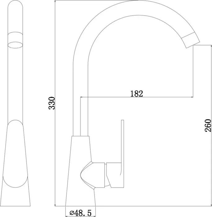 Смеситель для кухни Wellinox WIX 204 SS нержавеющая сталь