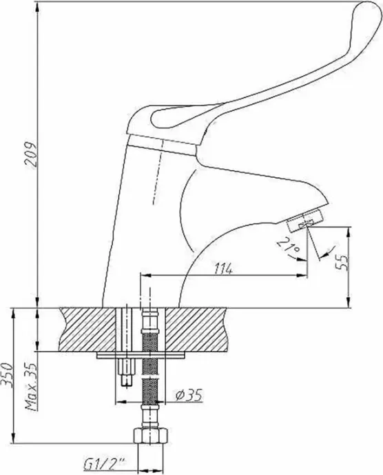 Смеситель для раковины Haiba HB54 хром (HB1054)