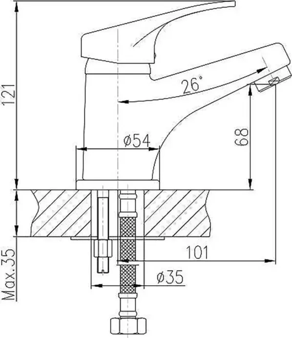 Смеситель для раковины Haiba HB13 хром (HB1013)