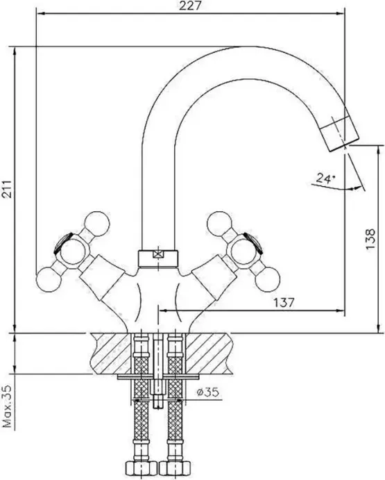 Смеситель для раковины Haiba HB19 хром (HB1219)