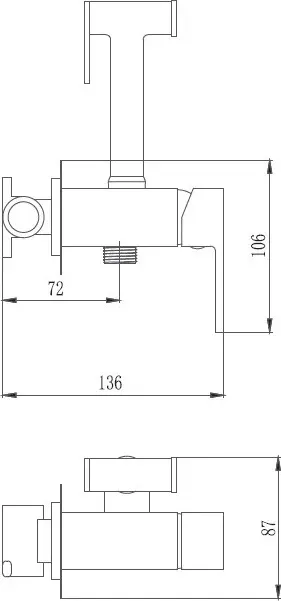 Смеситель для душа Haiba с гигиенической лейкой, хром (HB5511)