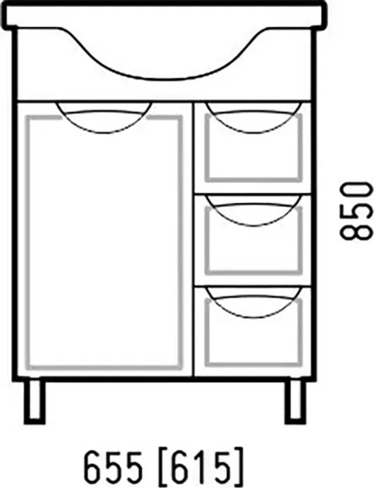 Тумба под раковину Corozo Монро 62х30 белая (SD-00000993)