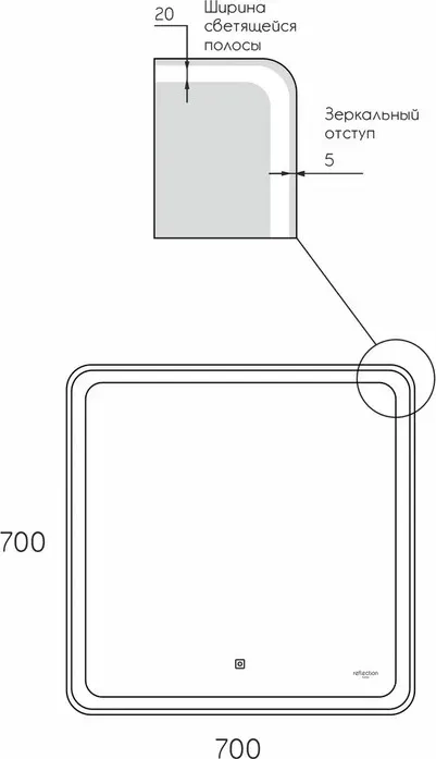 Зеркало Reflection Magic 70х70 подсветка, сенсор (RF5938CD)