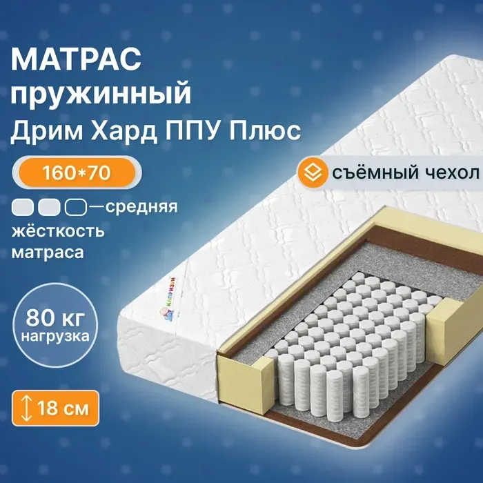 Матрас Капризун Дрим Хард ППУ Плюс 160x70