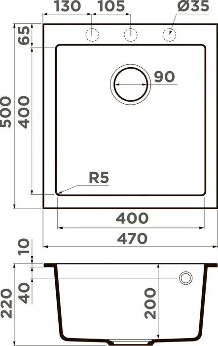 Мойка кухонная OMOIKIRI Bosen 47A-WH белый (4993817)