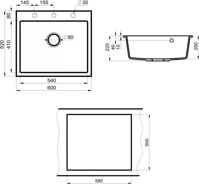 Мойка кухонная Point Бинга 60 серая (PN3003AL)