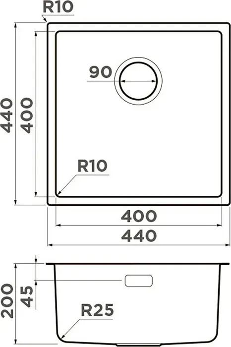 Мойка кухонная OMOIKIRI Tadzava 44-U/I-GM Ultra вороненая сталь (4993265)
